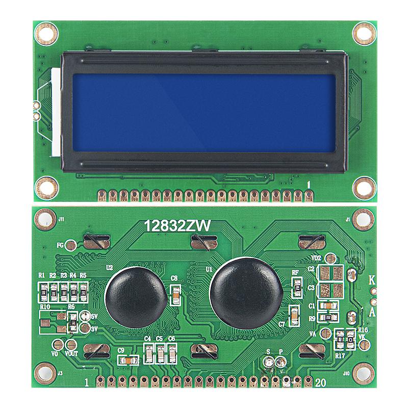 12832液晶模塊帶字庫串口藍屏LCD12832液晶屏12832ZW